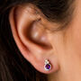 Holi Jewel Amethyst Silver Stud Earrings, thumbnail 1 of 12