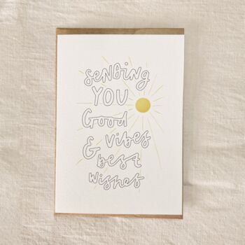 Good Vibes And Best Wishes Encouragement Card, 4 of 4
