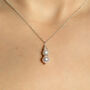 Three Pearl Drop Necklace, thumbnail 2 of 6