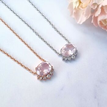 Rose Quartz Necklace In Rose Gold Vermeil And Silver, 7 of 10