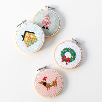 Embroidery Cross Stitch Kit Christmas Dachshund, 3 of 7