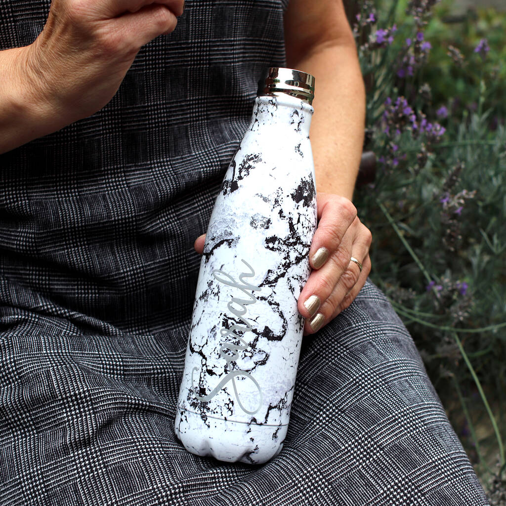 Personalised Reusable Marble Water Bottle/Flask, 1 of 3