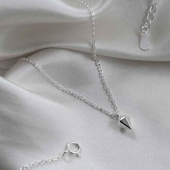 Sterling Silver Diamond Shape Necklace, 2 of 4