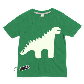 Dinosaur Glow In The Dark Interactive Kids T Shirt, 5 of 9