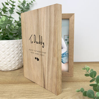 Personalised Oak Father's Day Handwriting Photo Frame, 7 of 9