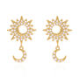 Athena Sun And Moon Drop Earrings, thumbnail 3 of 8