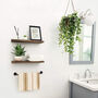 Pack Of Two Wood Floating Shelves For Bathroom Kitchen, thumbnail 1 of 5
