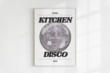 Retro Disco Ball Kitchen Disco Wall Print, 5 of 5
