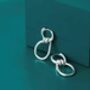 Sterling Silver Twisted Knot Earrings, thumbnail 3 of 5