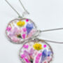 Earrings With Lavender And Pink Flowers, thumbnail 2 of 10