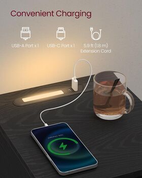 Slim Bedside Table Charging Station LED, 5 of 6