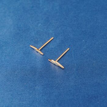 Gold Lightning Bolt Studs, Minimalistic Dainty Studs, 3 of 7