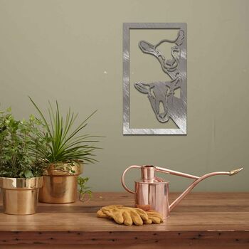 Rusty Peaking Goats Metal Large Wall Decor, 5 of 10