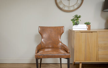 Vintage Faux Brown Leather Dining Chair, 8 of 12