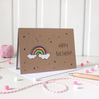 Personalised Bright Rainbow Happy Birthday Card, 6 of 8