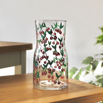 Cherry Hand Painted Small Glass Vase, 3 of 7