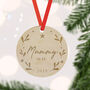Personalised Mummy To Be Wooden Christmas Bauble, thumbnail 2 of 3