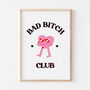 Feminist Retro Cartoon Bad Bitch Club Wall Print, thumbnail 2 of 4