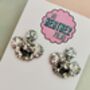 Koala Glitter Statement Earrings/ Australian Animal Jewellery Aussie Spirit Gift / Wildlife Conservation Gift Silver Glitter Animal / Birthday Gift Silver Statement, thumbnail 5 of 5