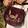 Fable Fox And Mushroom Embroidered Saddle Bag, thumbnail 7 of 7