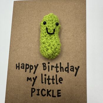 Little Pickle Crochet Birthday Card Handmade, 4 of 8