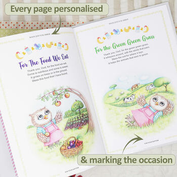 Personalised Baby Baptism Gift Book Of Blessings, 7 of 12
