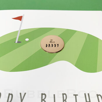 Personalised Copper Golf Ball Marker Birthday Card, 3 of 8