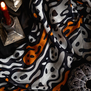 Ghosts And Ghouls Halloween Viscose Scarf, 2 of 2