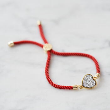 Love Heart Red Cord Bracelet, 2 of 7