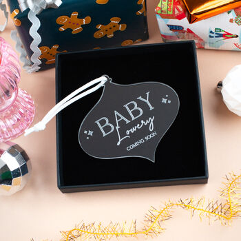 Personalised Baby Coming Soon Christmas Bauble, 3 of 6