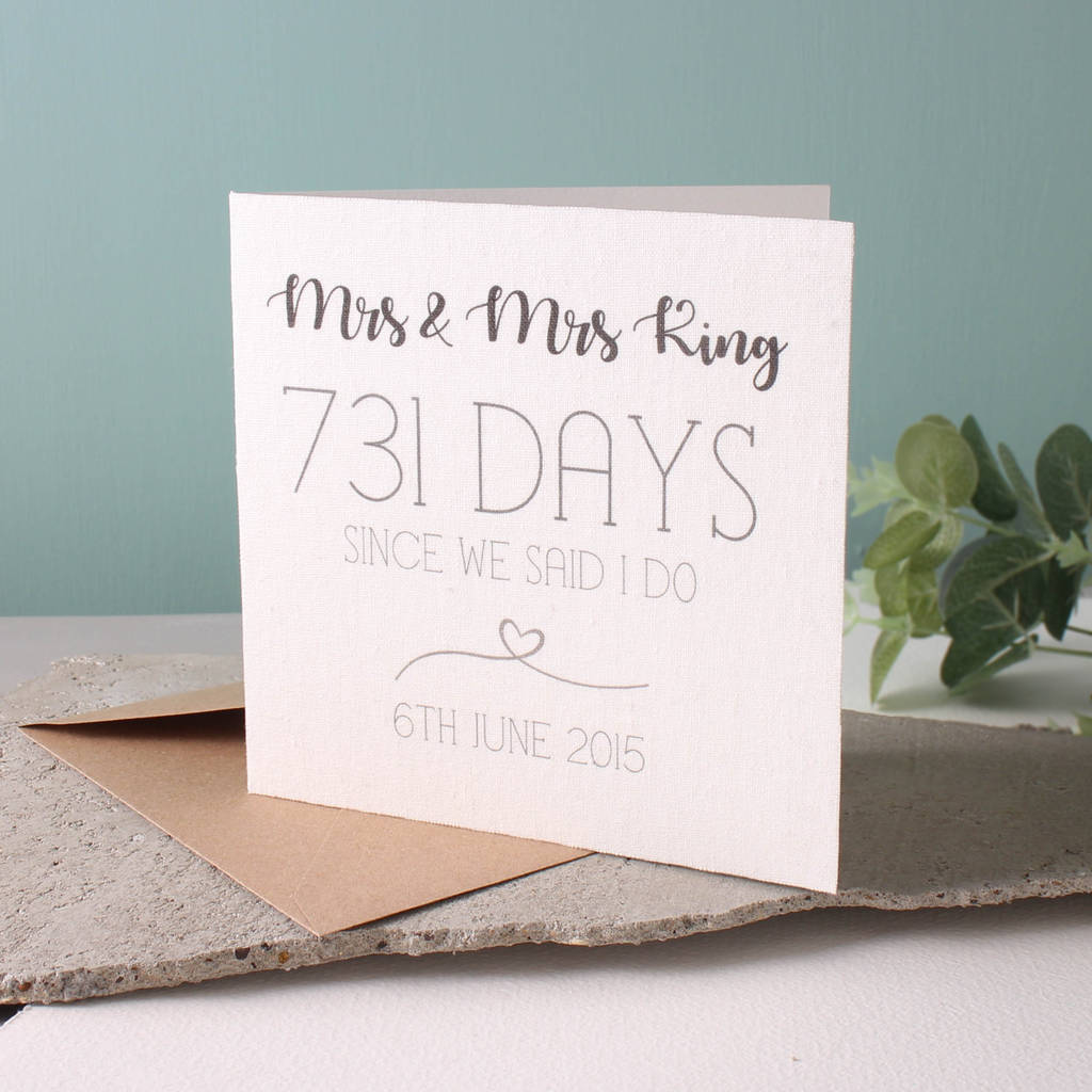 anniversary cotton time card by no ordinary gift company