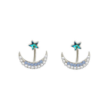 Star With Crescent Two Way Earrings, 5 of 7