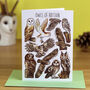 Owls Of Britain Art Blank Greeting Card, thumbnail 1 of 5