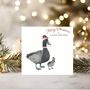 Duck And Duckling Red Hat Christmas Card, thumbnail 1 of 4