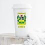 White Thermal Ceramic Travel Mug With Coat Of Arms, thumbnail 5 of 9