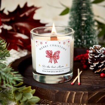 Merry Christmas To The Best Mum Personalised Christmas Candle Gift, 5 of 7