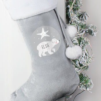 Personalised Little Polar Bear Christmas Stocking, 3 of 5