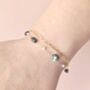 Moss Agate Double Chain Bracelet Gold Plated, thumbnail 6 of 7