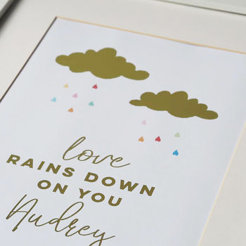 Love Rains Down Personalised Gold Foil Print, 3 of 5