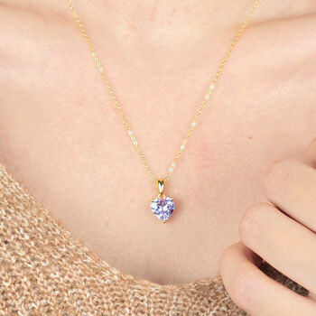Alexandrite June Birthstone Love Heart Pendant Necklace, 2 of 4