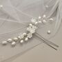 Pearl Flower Bridal Hair Pin With Gold Or Silver Wire, thumbnail 8 of 13