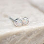 Mini Sterling Silver White Opal Stud Earrings, thumbnail 6 of 10