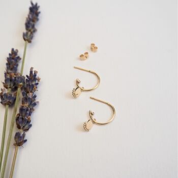 Rae, Recycled Gold Charm Hoops, 2 of 5