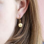 Gold Plated Four Leaf Clover Earrings, thumbnail 4 of 7