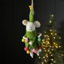 Mouse Dressed As Christmas Tree Hanging Decoration, thumbnail 1 of 2