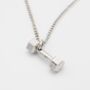 Personalised Silver Coloured Dumbbell Pendant Necklace, thumbnail 5 of 6