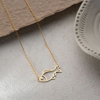 Sterling Silver Fish Necklace, 10 of 11
