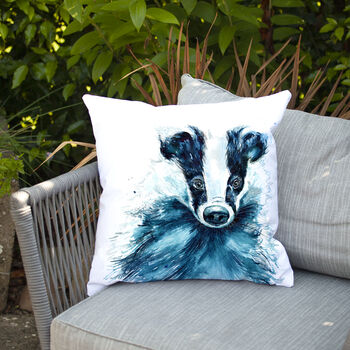 Inky Badger Water Resistant Outdoor Garden Cushion, 7 of 8