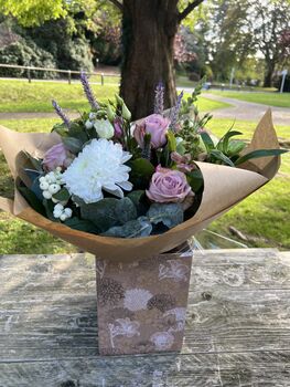 Pinks Hand Tied Bouquet Includes Pink Roses, 4 of 10