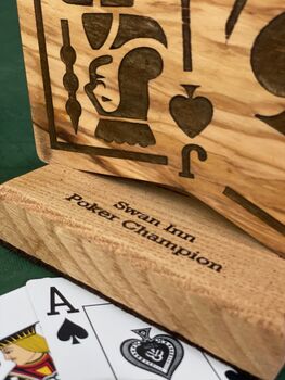 Personalised Wood And Resin Poker Trophy, 8 of 9